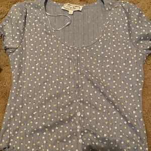 yellow and white print crop